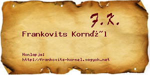 Frankovits Kornél névjegykártya
